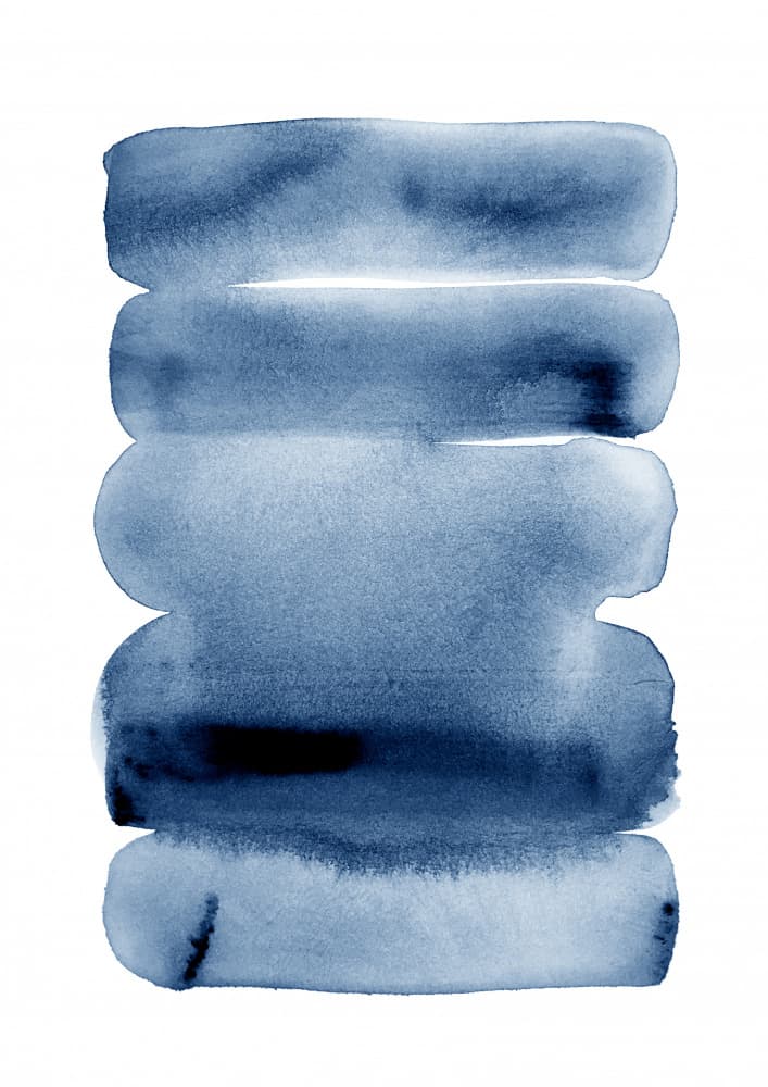 Deep Blue Brushstrokes by Lila & Lola — canvas wall art