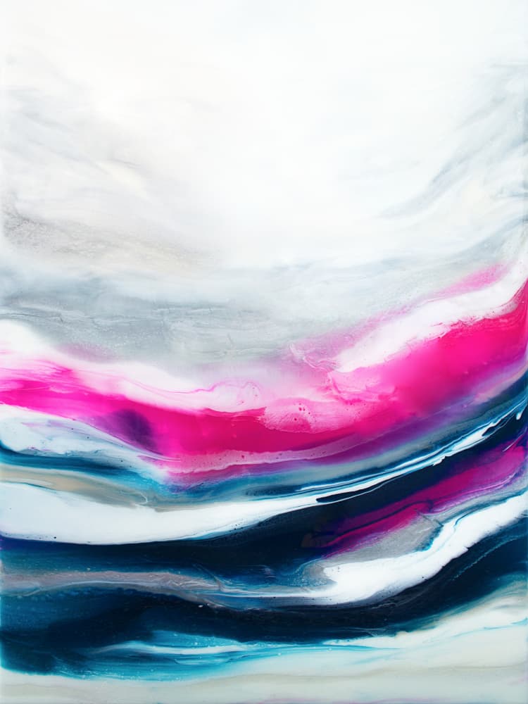 Vibrant Fluid Waves by Alyson Storms — canvas wall art