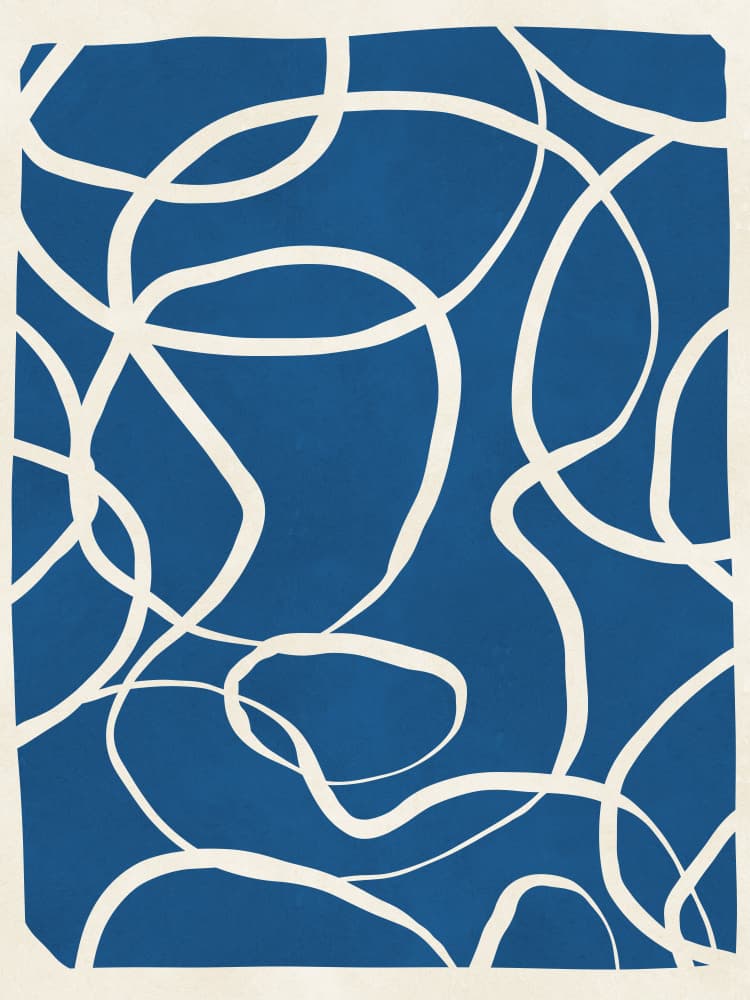 Abstract Blue And White by Vitor Costa — canvas wall art