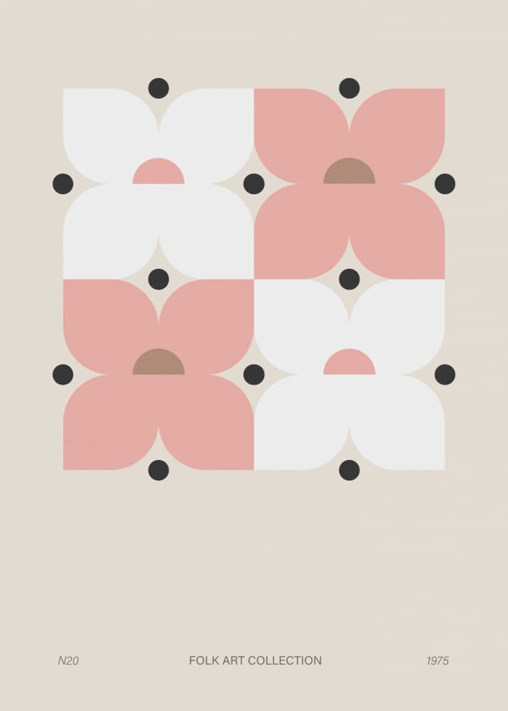 Folk Floral Pattern by Paperago — canvas wall art