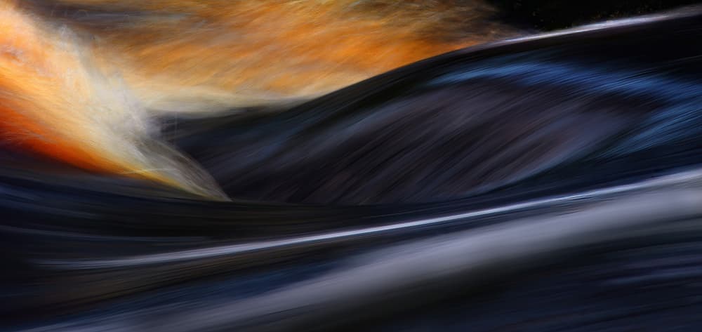 Orange Blue Abstract Flow by Ylva Sjögren — canvas wall art