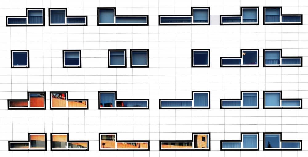 Geometric Windows Pattern by Jorge Pimenta — canvas wall art