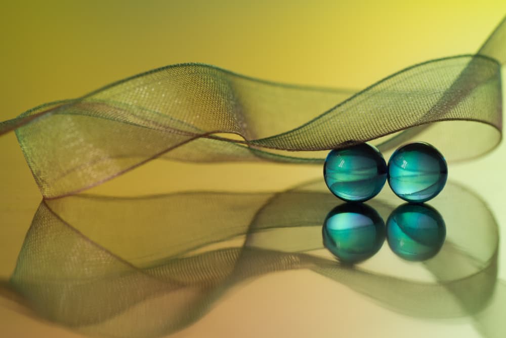 Reflective Teal Spheres by Shihya Kowatari — canvas wall art