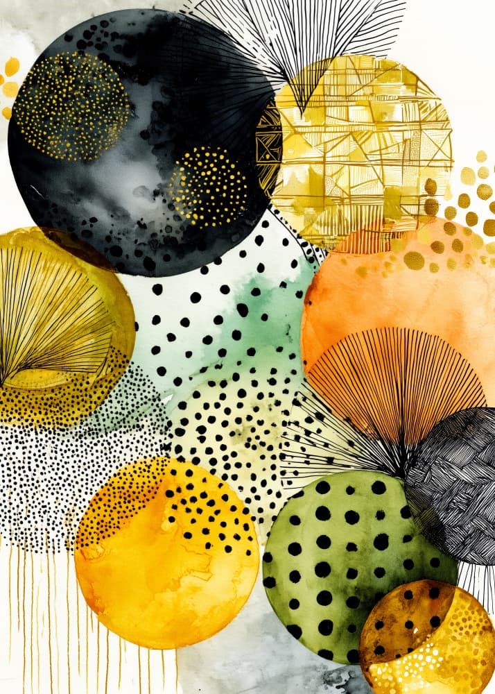 Modern Patterned Circles by Justyna Jaszke — canvas wall art