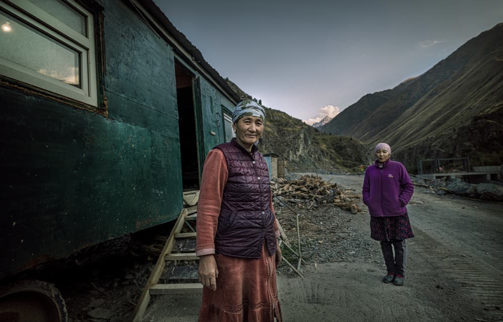 Two Women Mountain Valley by Waldemar Szmidt — canvas wall art