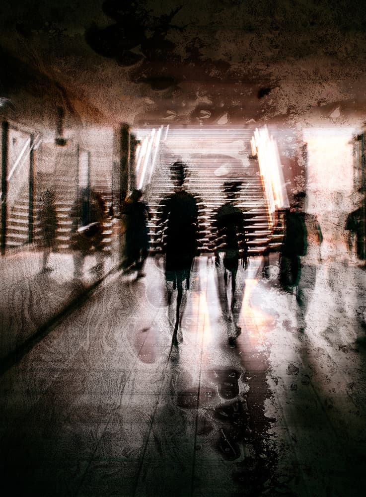 Shadowy Figures Walking by Carmine Chiriacò — canvas wall art