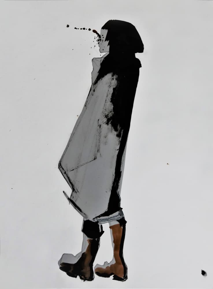 Ink Splatter Figure by Doris Schmitz — canvas wall art