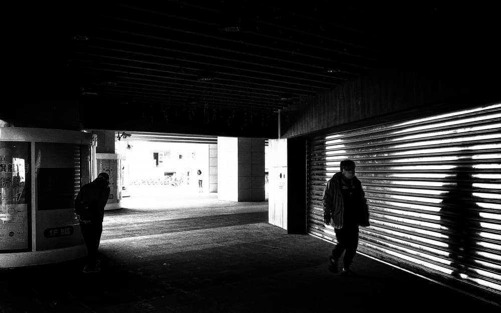 Urban Shadows Walk by Parole Kim — canvas wall art