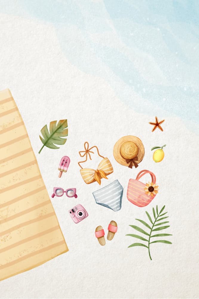 Summer Beach Essentials by Xuan Thai — canvas wall art