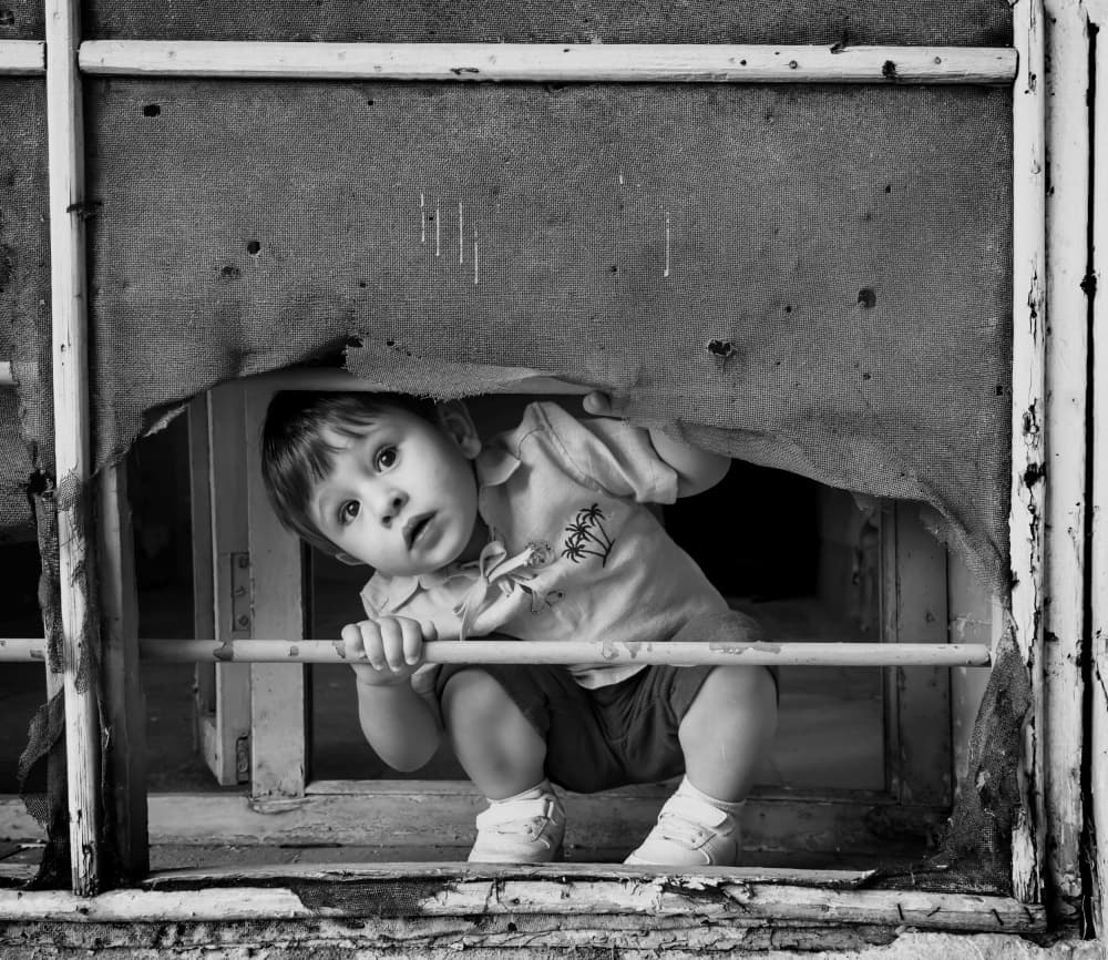 Boy's Curious Gaze by Jalili — canvas wall art