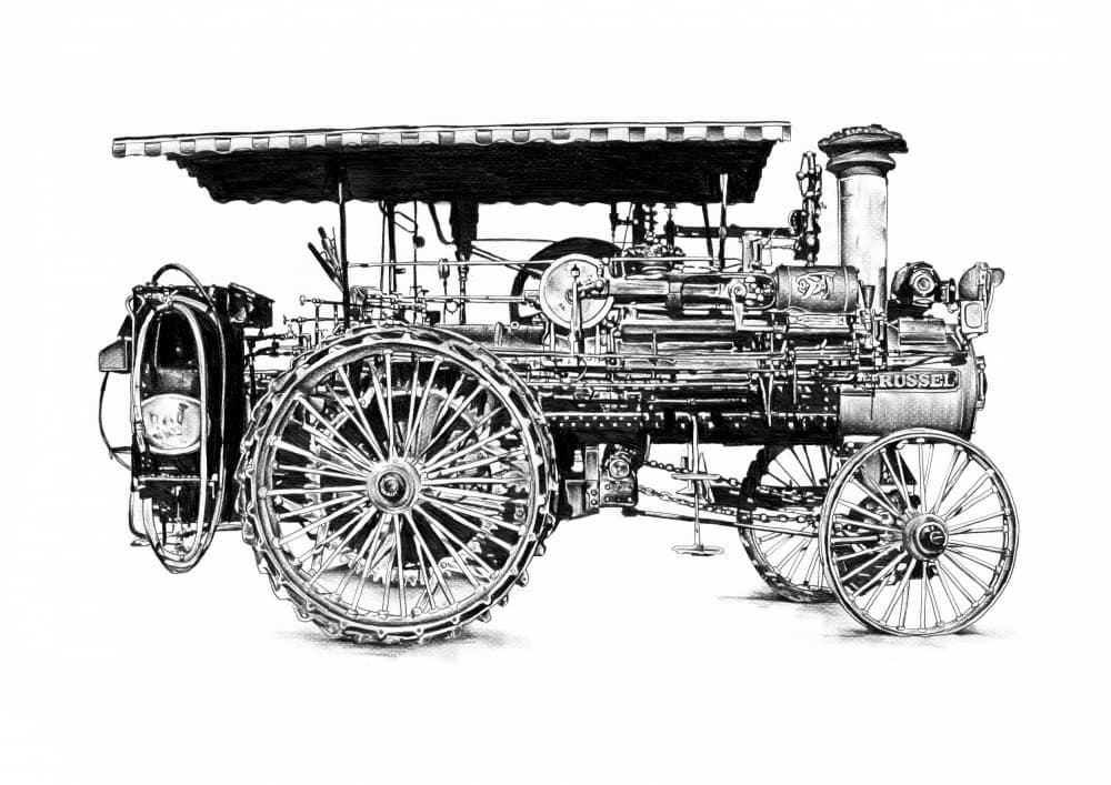 Vintage Steam Tractor by Kulik — canvas wall art