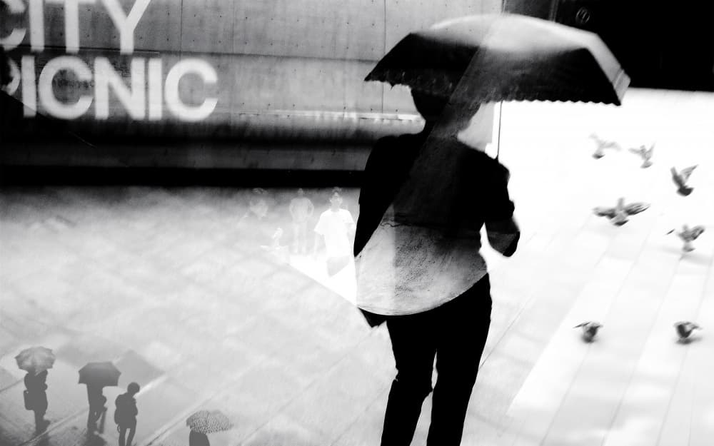 Rainy City Reflections by Parole Kim — canvas wall art
