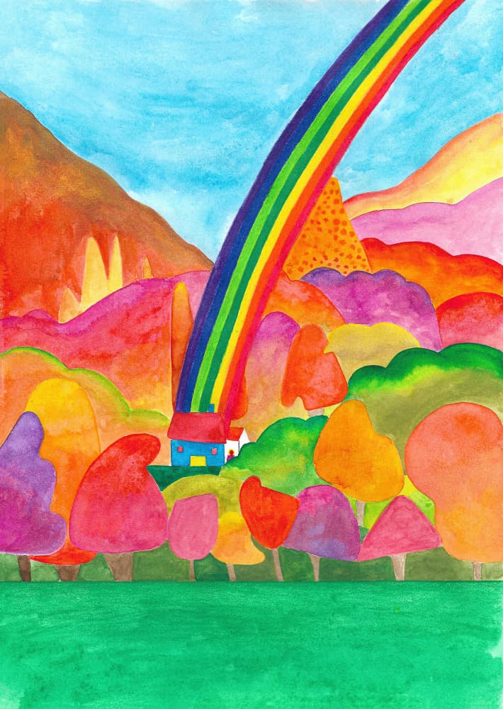 Magical Rainbow House by Zhigang Zhang — canvas wall art