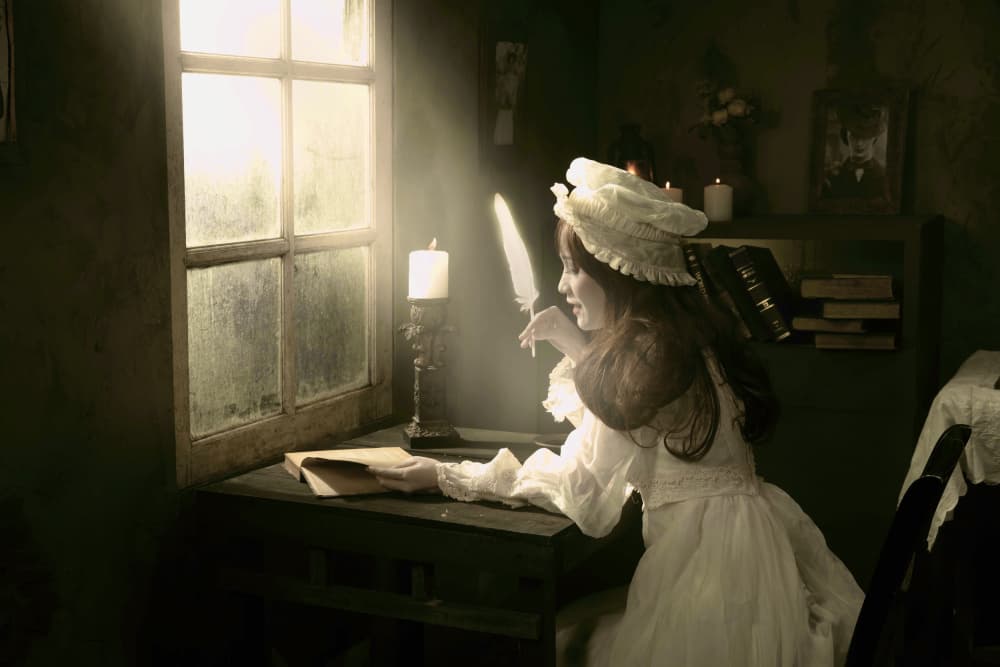 Woman Writing by Sunlight by Agus Adriana — canvas wall art