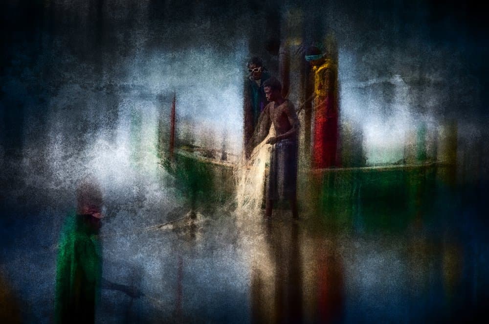 Fishermen on Dark Waters by Jan van der Linden — canvas wall art