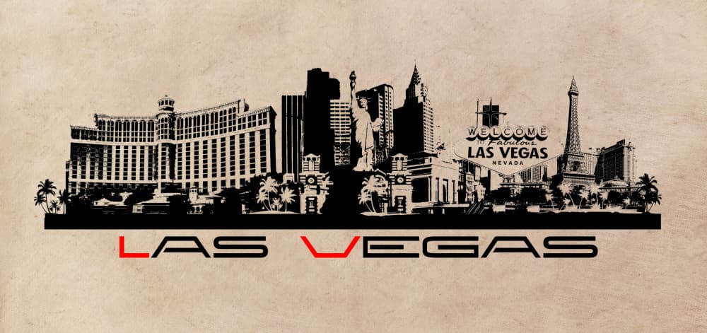 Vegas Strip Skyline by Justyna Jaszke — canvas wall art