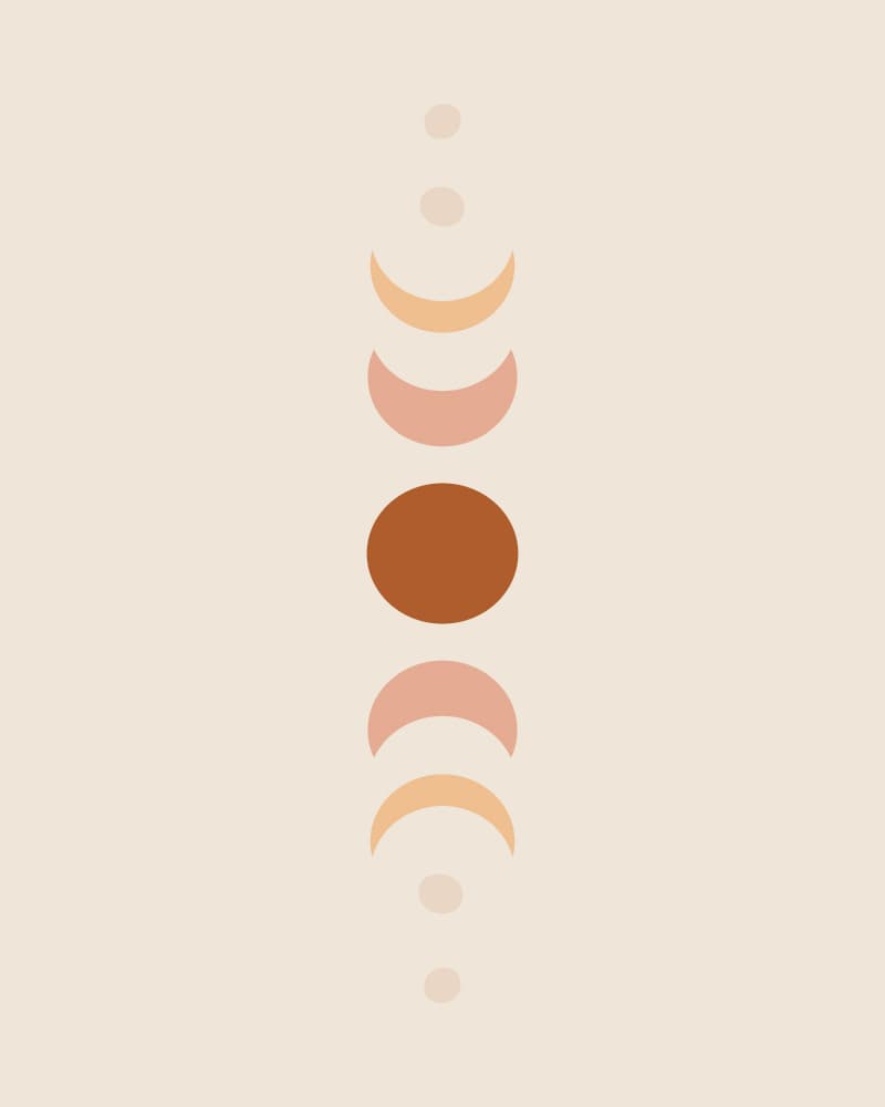 Boho Moon Phases by KsanaKalpa — canvas wall art