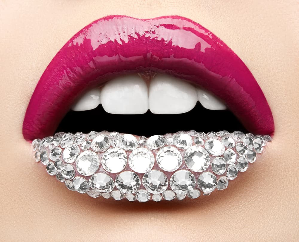 Sparkling Diamond Lips by HIM — canvas wall art