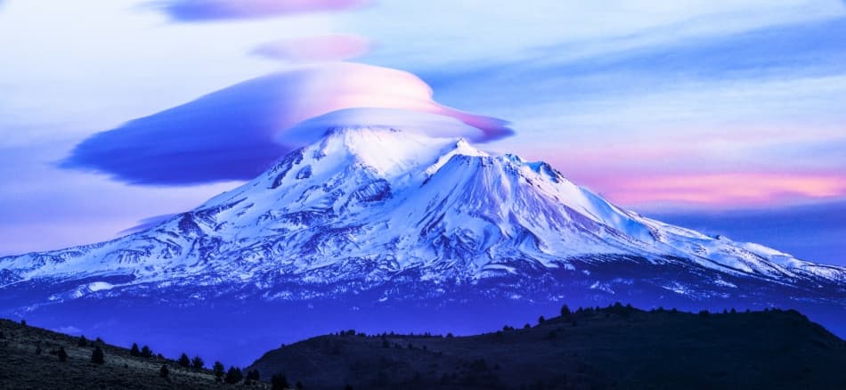 Majestic Mountain Lenticular Clouds by Jerry Berry — canvas wall art