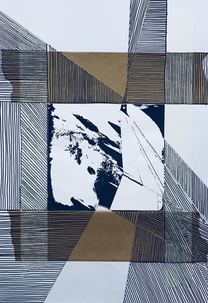 Geometric Blue Abstraction by kellymariesmith — canvas wall art