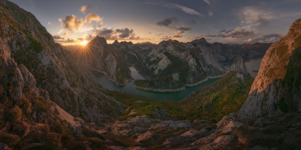 Dramatic Mountain Sunset by Cesar Alvarez Osorio — canvas wall art