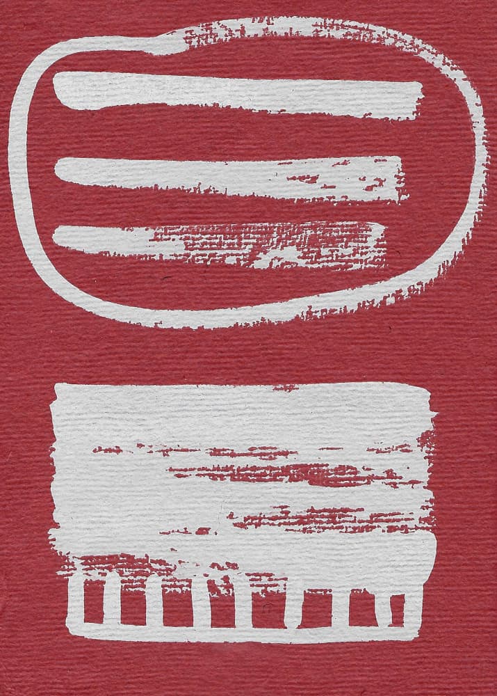 Bold Red White Forms by Santhosh ch — canvas wall art