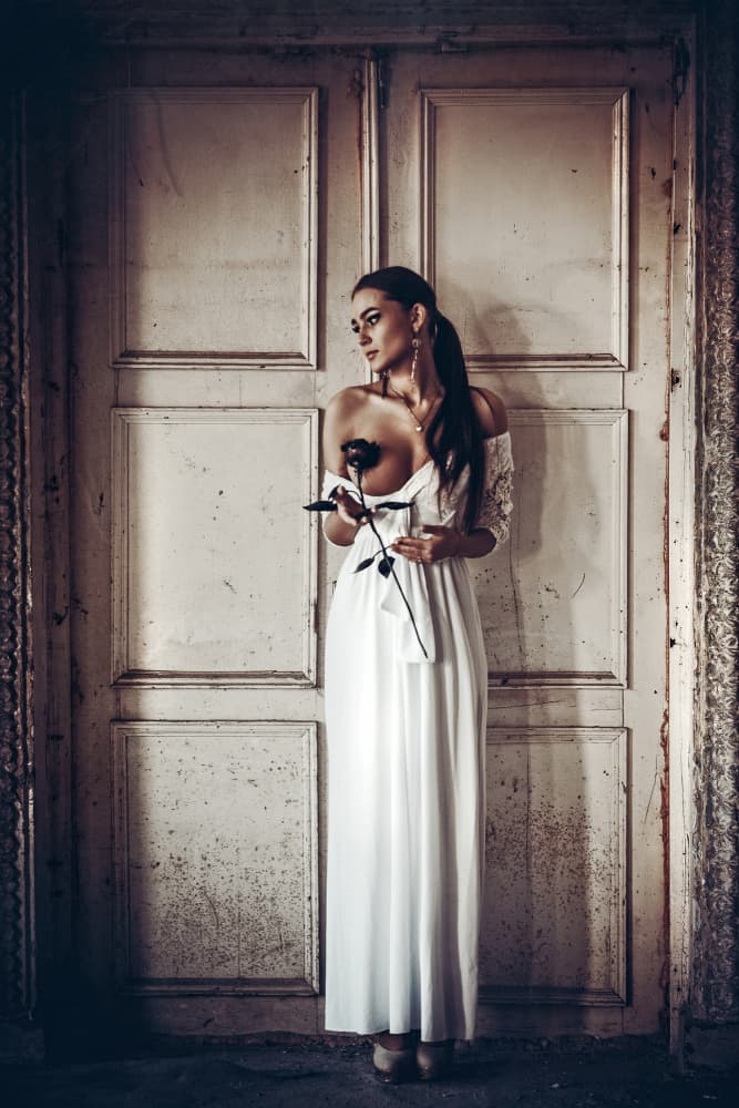 Elegant Woman Dark Rose by Ruslan Bolgov — canvas wall art