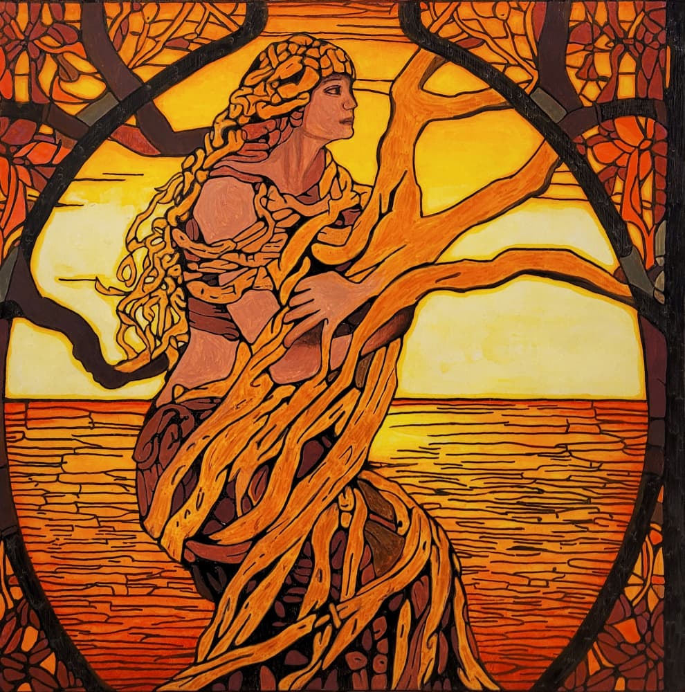 Golden Roots Woman by Vivian Kim — canvas wall art