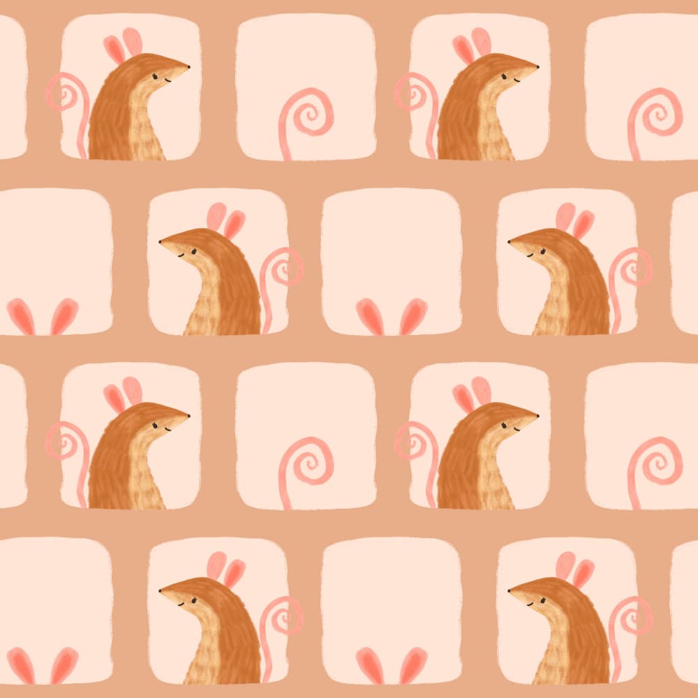 Playful Mouse Pattern by Carolina Rowlinson — canvas wall art