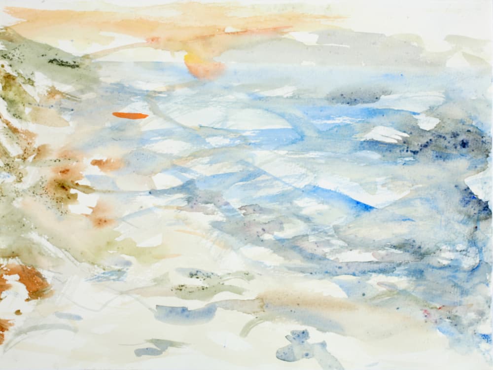 Abstract Ocean Sunrise by Eva Galonska — canvas wall art
