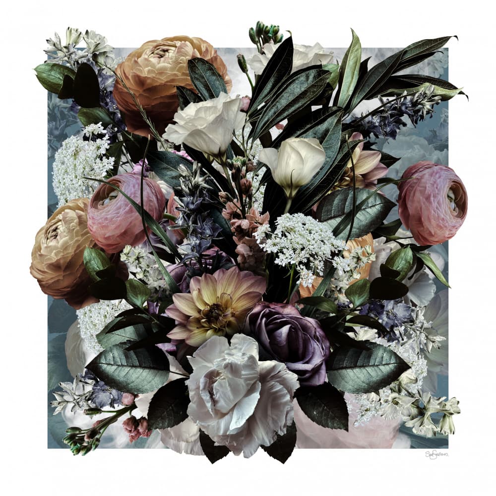 Dark Floral Bouquet by Sue Skellern — canvas wall art