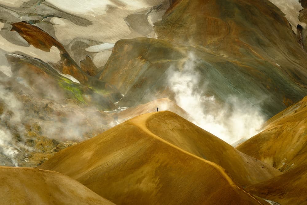 Lone Hiker's Winding Path by Ionut Petrea — canvas wall art