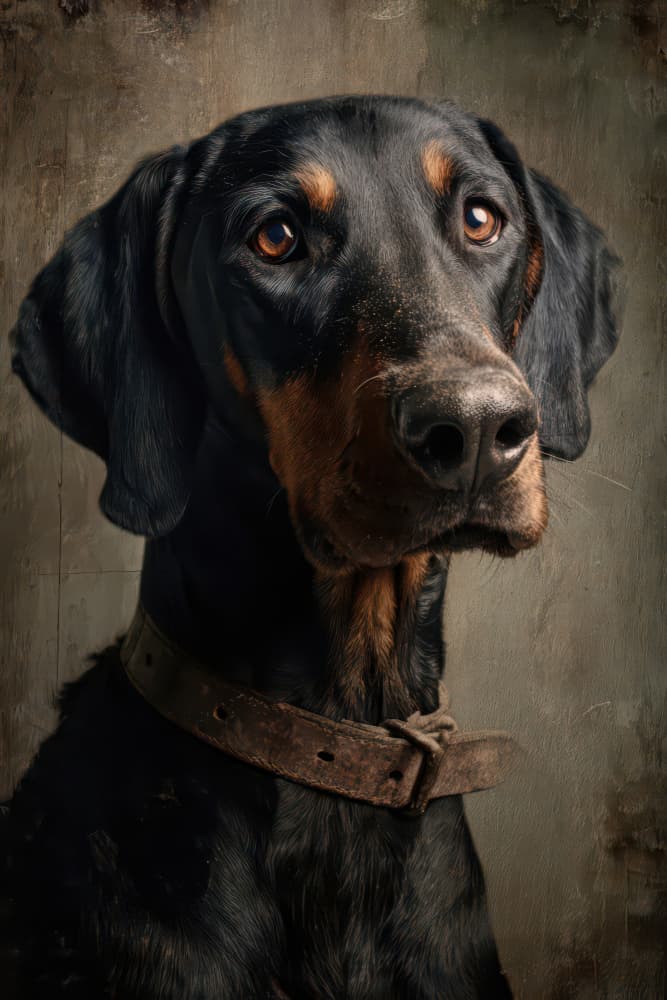 Soulful Black Dog Portrait by Rafal Kulik — canvas wall art