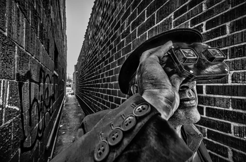 Man With Vintage Viewer by Steve Hermann — canvas wall art