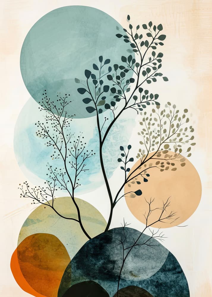 Serene Botanical Circles by Justyna Jaszke — canvas wall art