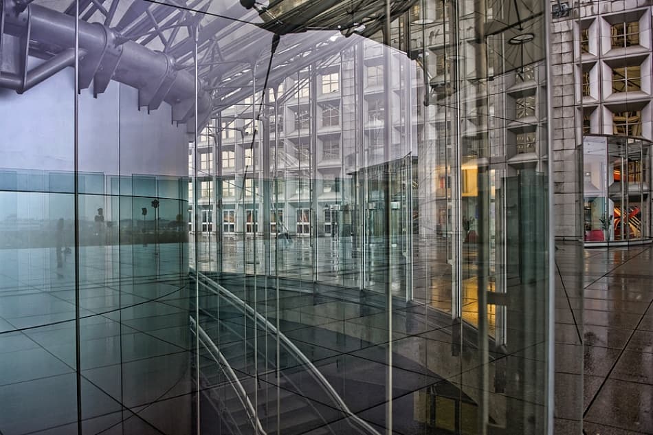 Modern Glass Reflections by Jure Kravanja — canvas wall art