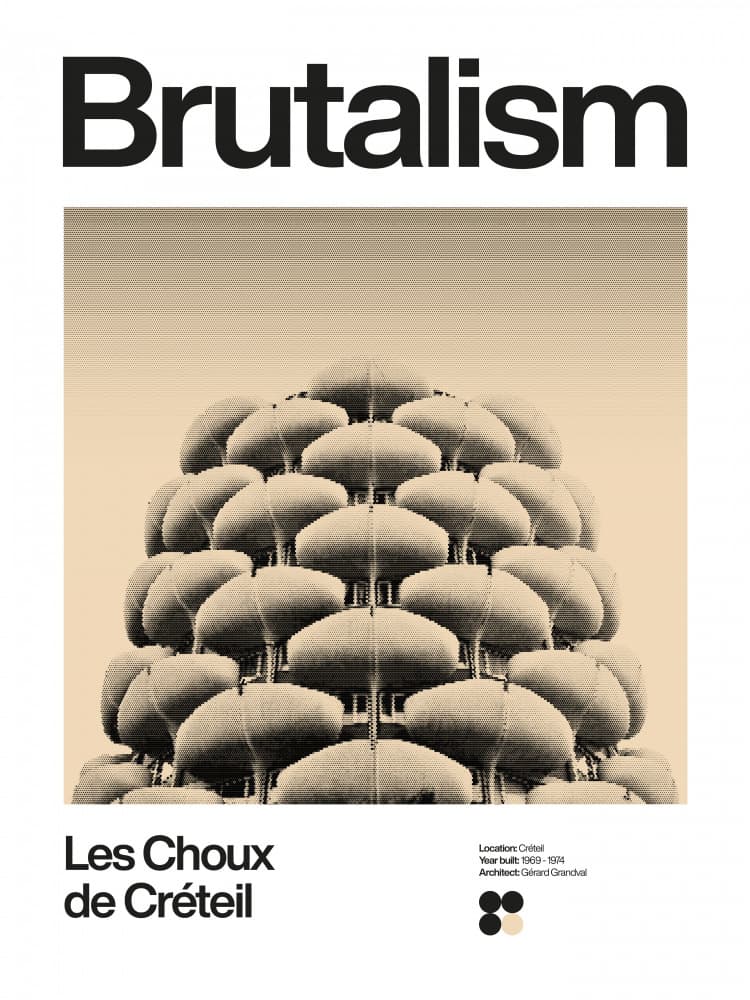Brutalist Cabbages Créteil by David Vineïs — canvas wall art