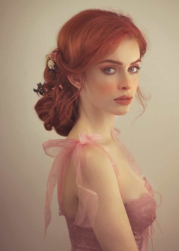 Romantic Redhead Beauty by Michaela Durisova — canvas wall art