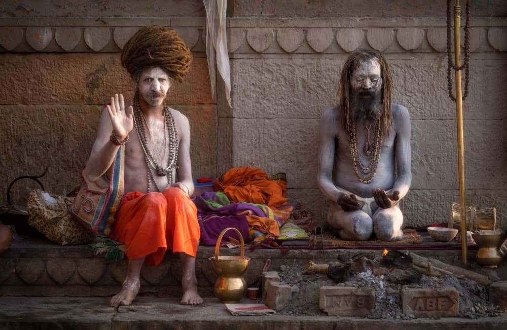 Spiritual Men of Varanasi by Ludwig Riml — canvas wall art