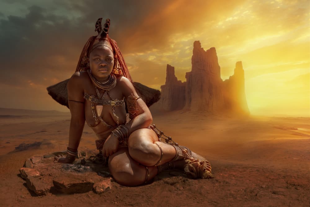 Himba Desert Glow by Marcel Egger — canvas wall art
