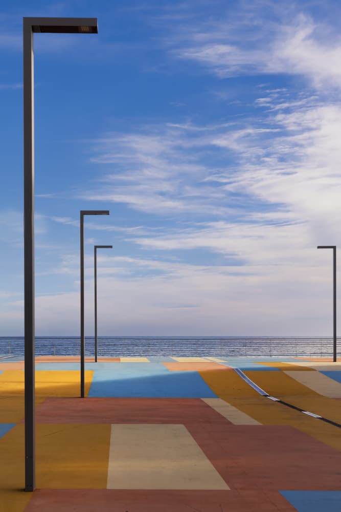 Colorful Coastal Promenade by Paolo Bolla — canvas wall art