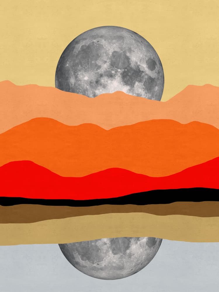 Desert Moon Reflection by Vitor Costa — canvas wall art