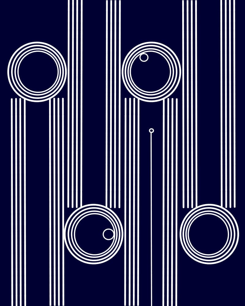 Blue Geometric Rhythm by Josie George — canvas wall art