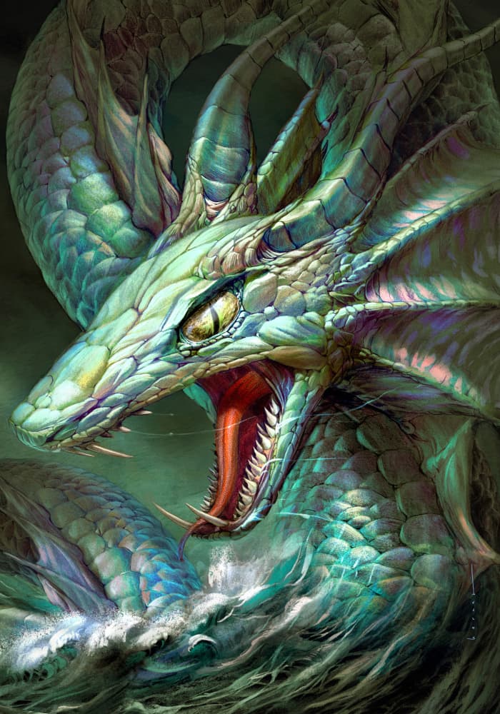 Roaring Sea Dragon by Juan Hernaz — canvas wall art