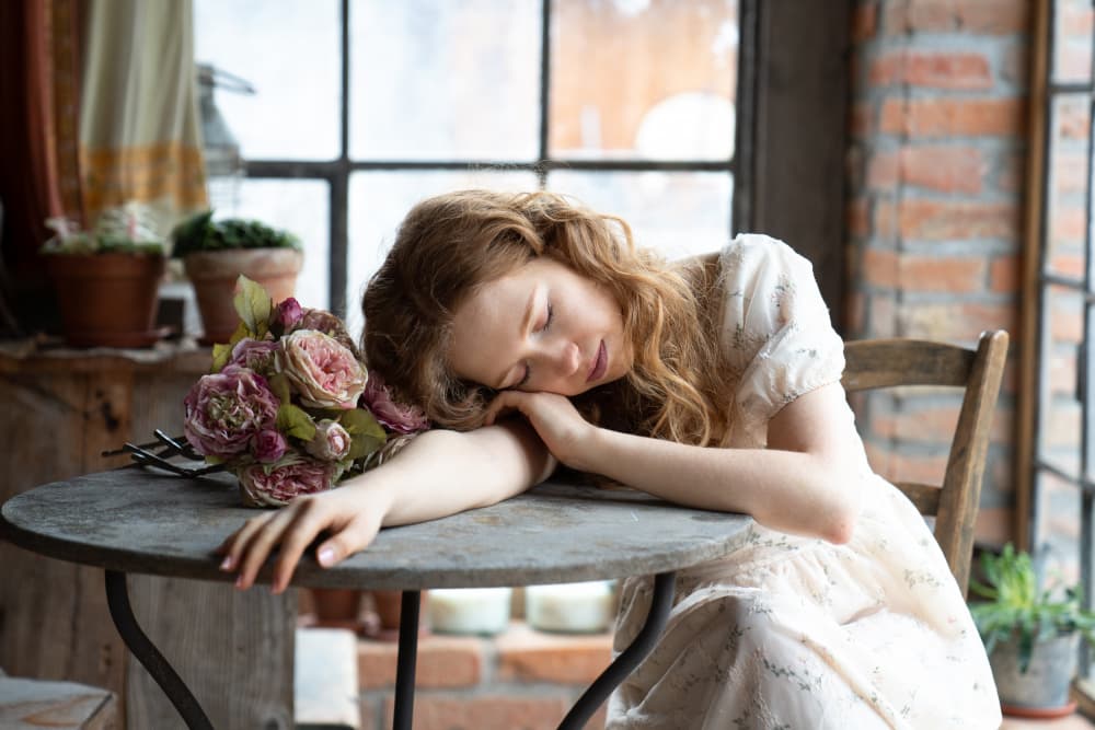 Peaceful Woman Resting by Ruth Franke — canvas wall art