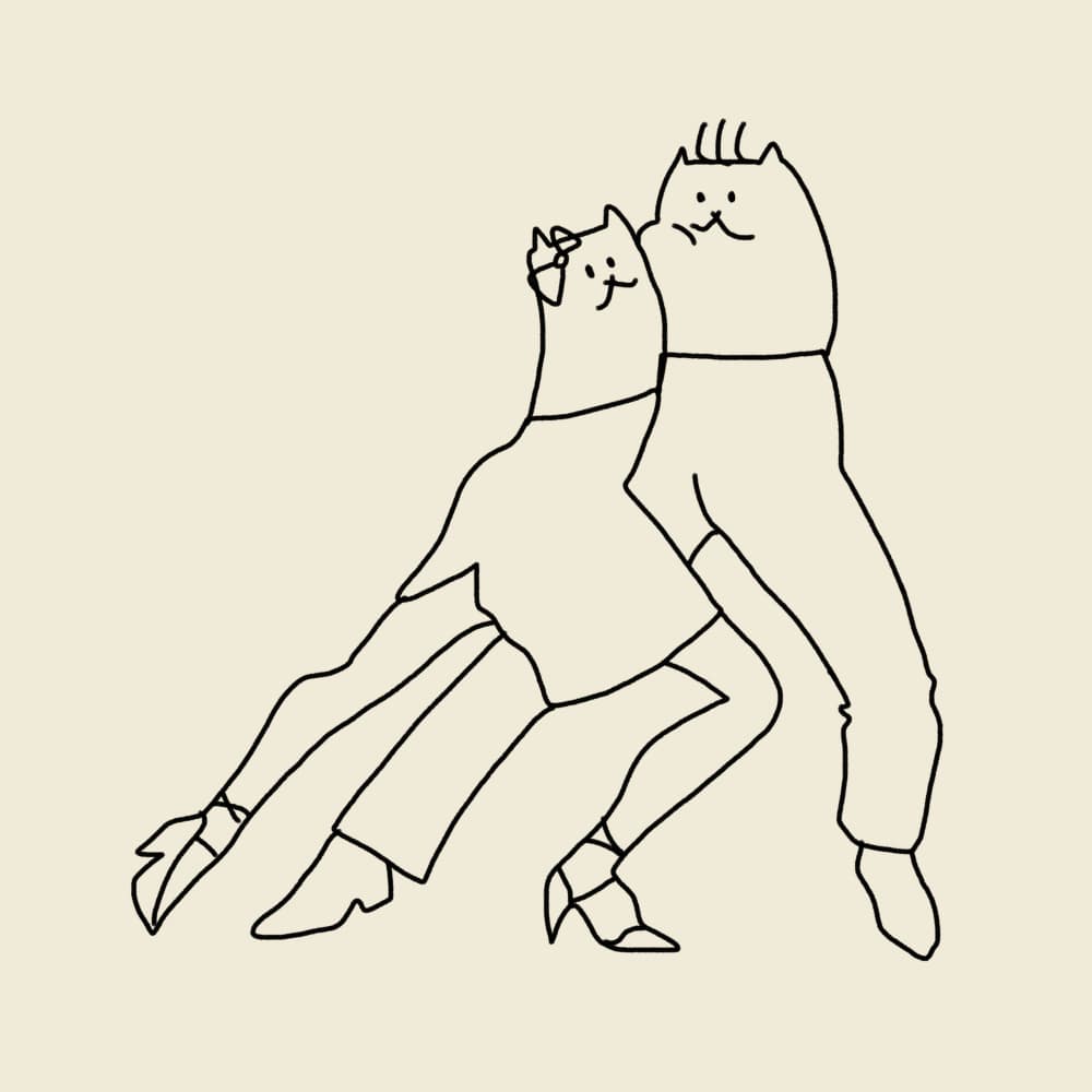 Tango Cats by Little Dean — canvas wall art