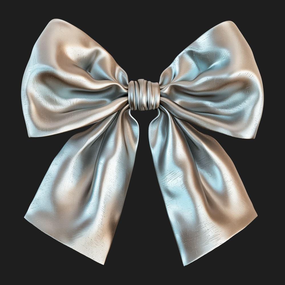 Elegant Silver Bow by Marika Barsrsind β canvas wall art