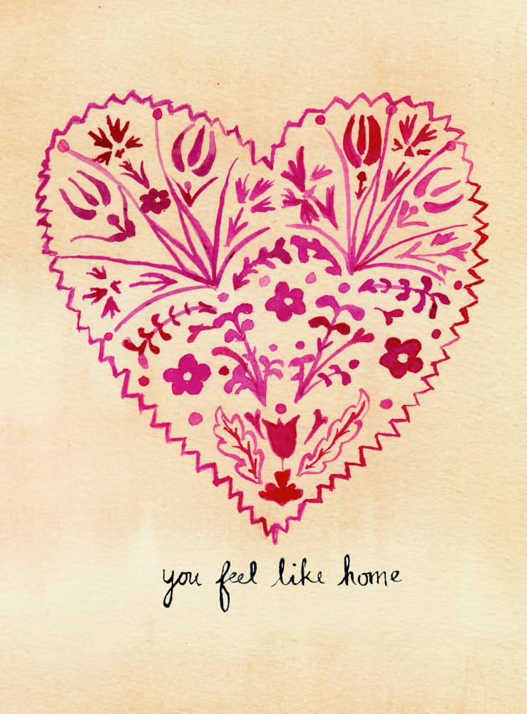 Floral Heart Home by Christine Lindstrom — canvas wall art