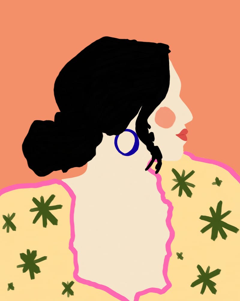 Elegant Woman Profile by Uma Gokhale — canvas wall art