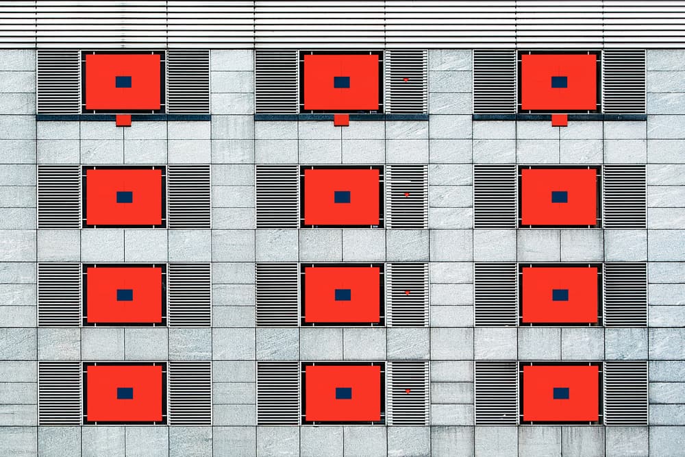 Modern Red Facade by Fabrizio Massetti — canvas wall art